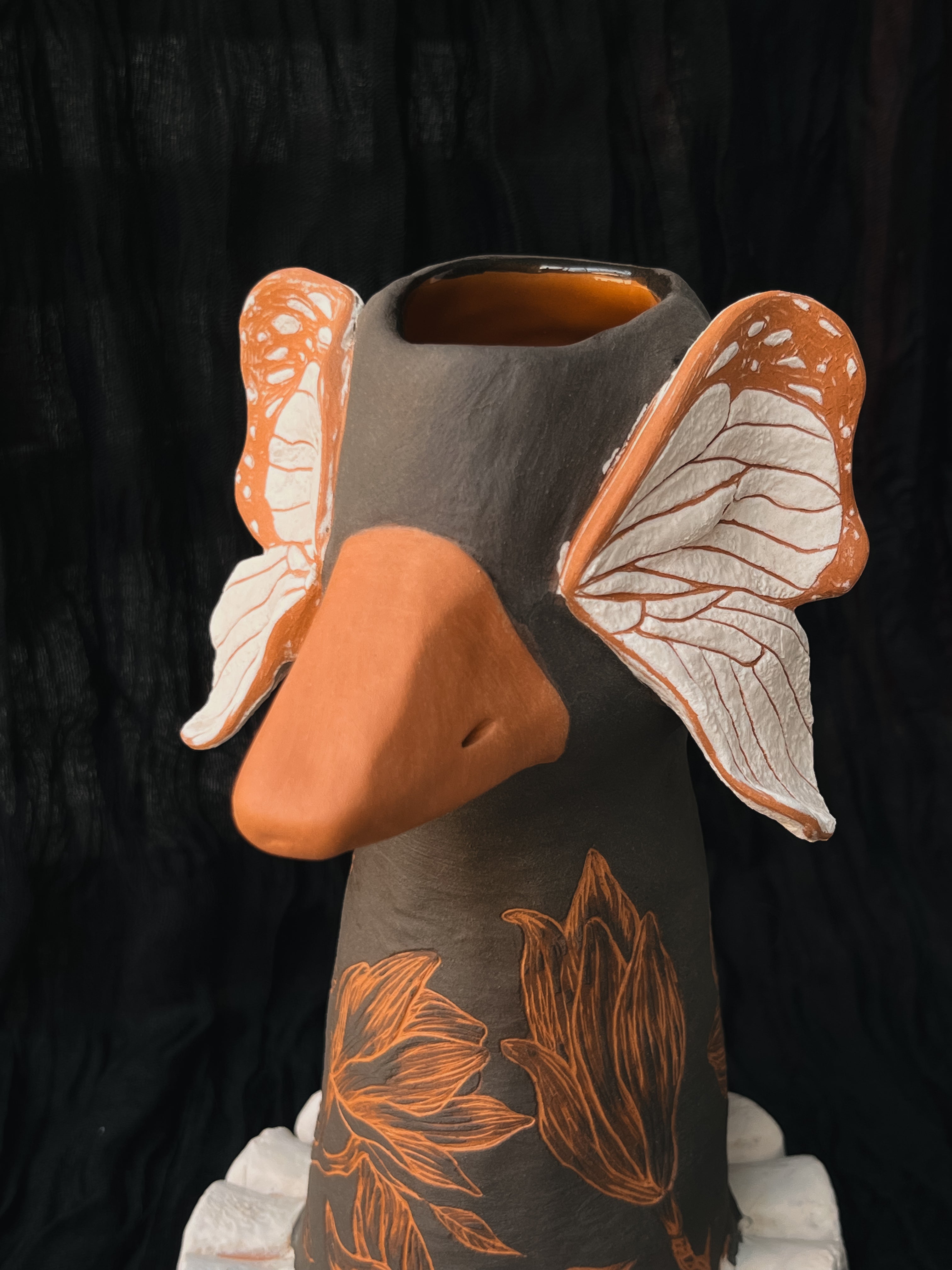 Butterfly Effect Duck Vase